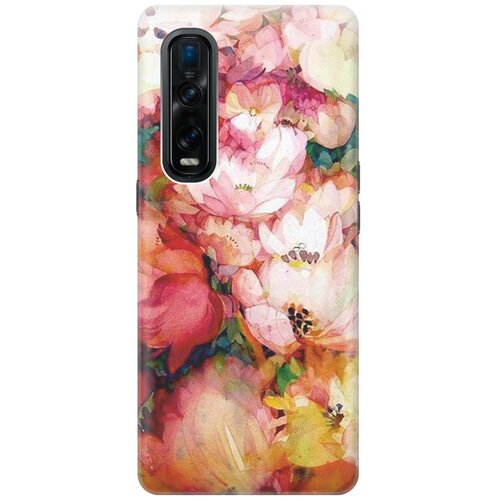 фото Ультратонкий силиконовый чехол-накладка для oppo find x2 pro с принтом "яркие цветы" gosso