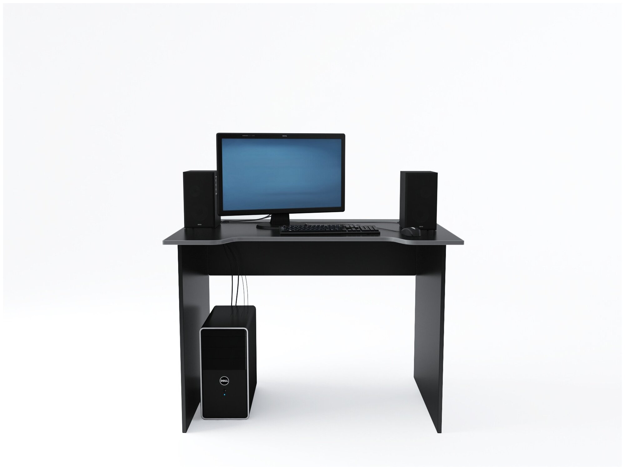 Дизайн Фабрика компьютерный стол Jedi, ШхГхВ: 110х74х73.2 см, цвет: черный/серый - фотография № 3