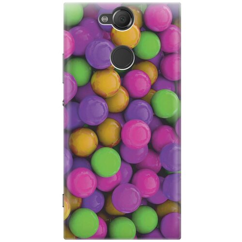 Ультратонкий силиконовый чехол-накладка для Sony Xperia XA2 с принтом Разноцветные драже силиконовый чехол на sony xperia xa2 сони иксперия ха2 с принтом разноцветные лимоны