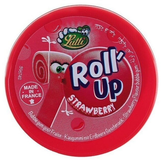 Набор жвачек Tubble Gum Roll Up тутти-фрутти + клубника (4 шт. по 29 гр.) - фотография № 2