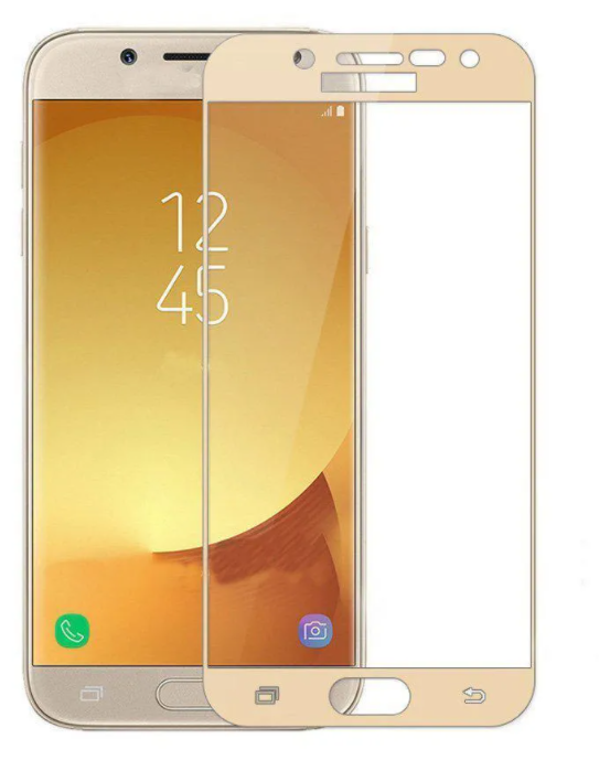 Защитное стекло на Samsung J330FN, Galaxy J3 (2017), 3D Fiber, золотой
