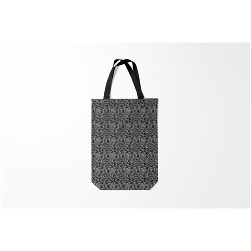 фото Сумка-шоппер / 31х42 см / тренды / кружево черно белый ажурный узор burnettie