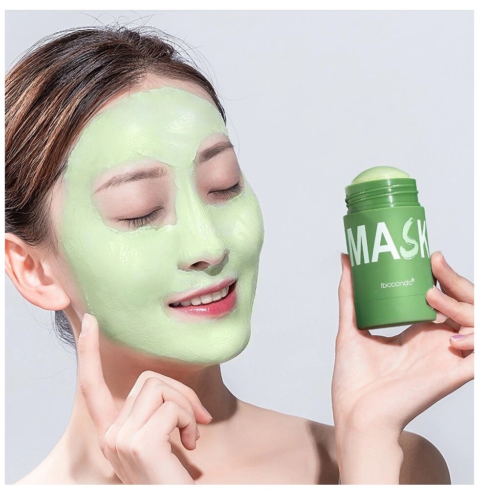 Ibcccndc Очищающая маска-стик против черных точек и акне Green tea face mask stick, 40 г