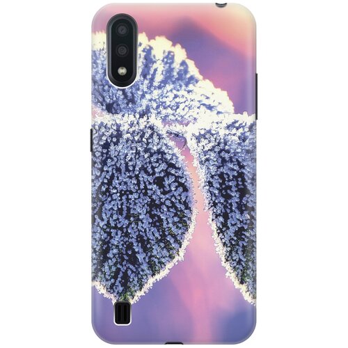 фото Силиконовый чехол на samsung galaxy a01 / самсунг а01 с принтом "замерзшие листики gosso
