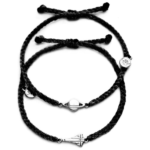 Плетеный браслет WAF-WAF, металл, черный