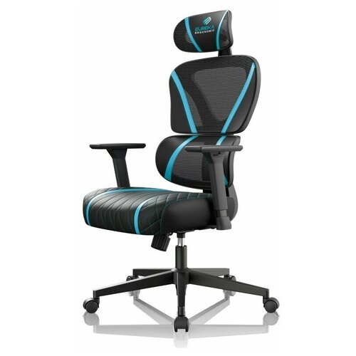 Эргономичное компьютерное кресло (для геймеров) Eureka Norn, голубой