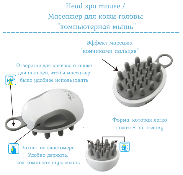 VeSS Массажёр для кожи головы «компьютерная мышь» (VeSS, ) - фото №7