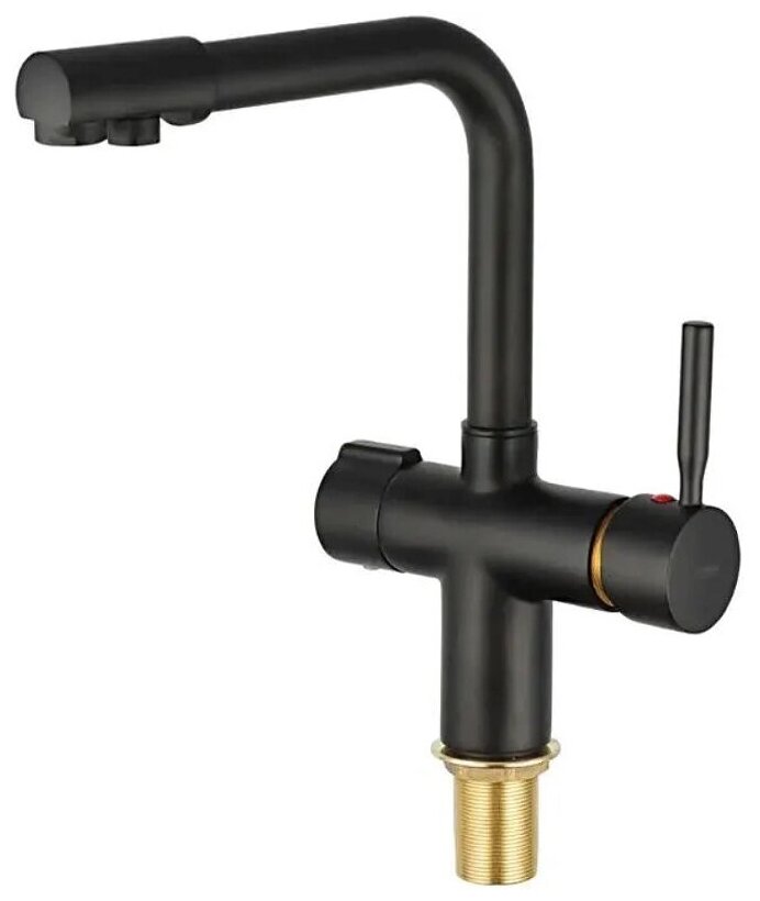 фото Смеситель для кухни Haiba с подключением фильтра питьевой воды, черный