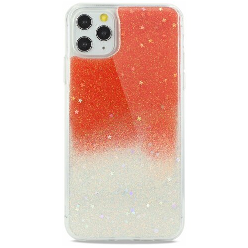 фото Чехол для iphone 11pro max ombre clear stars силикон+гель (оранжевый) pastila