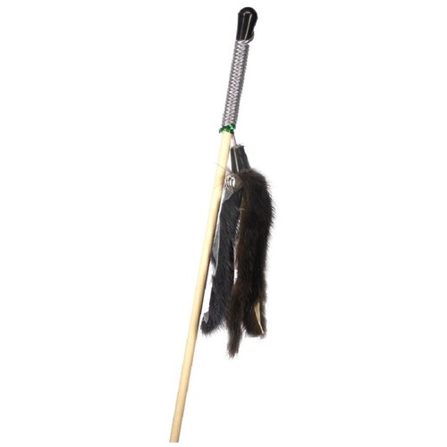 Игрушка для кошек GoSi Дразнилка Мышиные хвосты на веревке, натуральная норка дразнилка игрушка мышиные хвосты и ленты на верёвке gosi