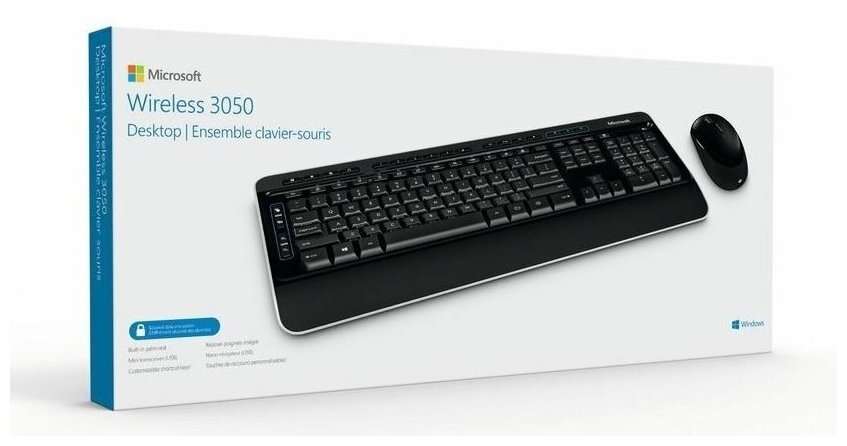 Комплект клавиатура + мышь Microsoft Wireless Desktop 3050, black