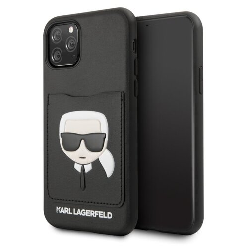 Чехол CG Mobile Karl Lagerfeld PU Leather with cardslot Karl's Head Hard для iPhone 11 Pro Max, цвет Черный (KLHCN65CSKCBK)