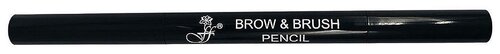 FFleur Карандаш для бровей Brow + Brush Pencil, оттенок black