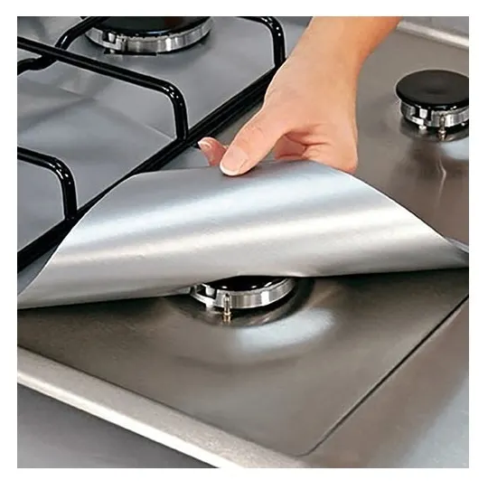 Многоразовая защита для газовых плит/накладки для плиты/защита от брызг жира комплект 4 шт. цвет серый