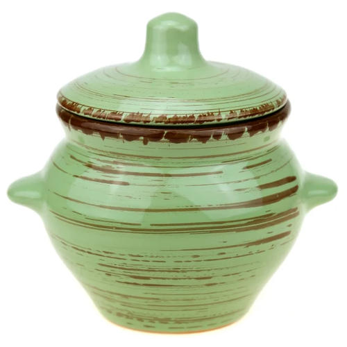 фото Горшок для запекания и жаркого №6 легкий бриз мята (набор 2шт.) 042032 борисовская керамика