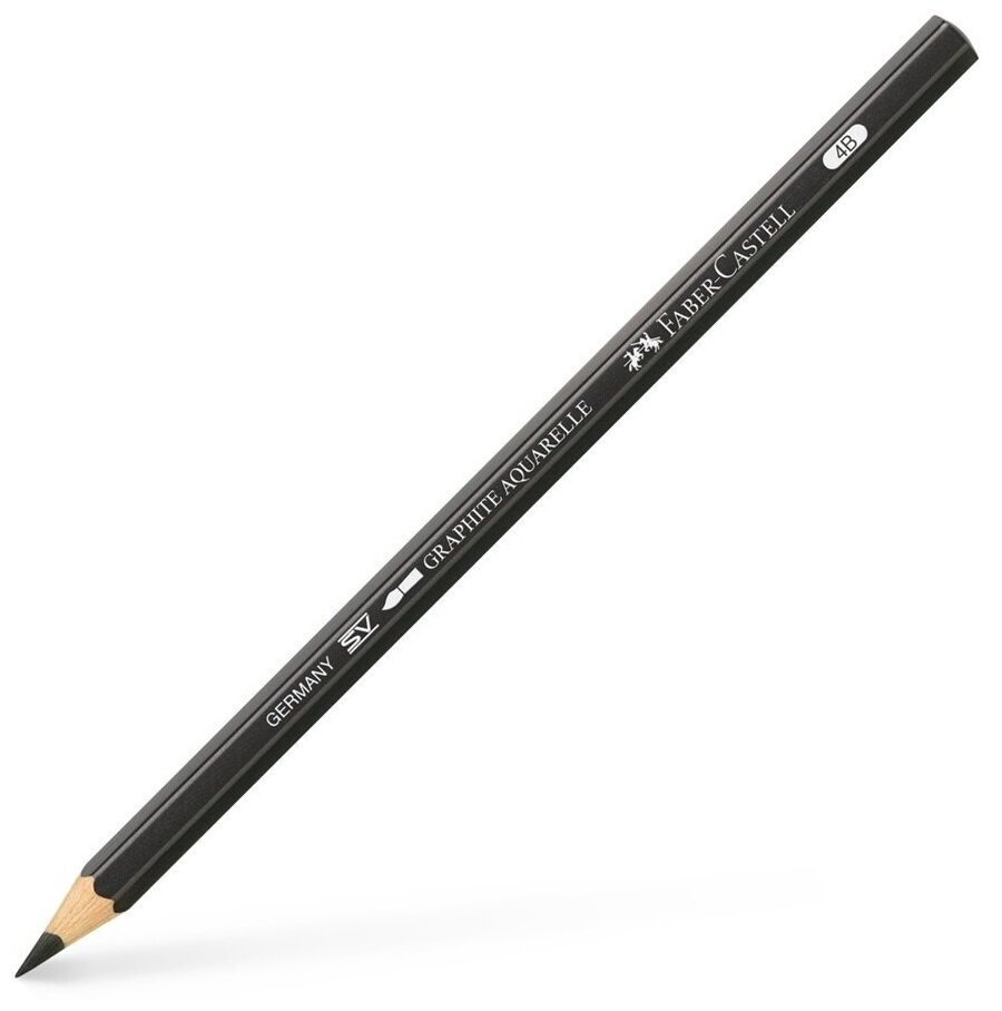 Карандаш чернографитный Faber-Castell акварельный "Graphite Aquarelle", 4B, заточенный 117804