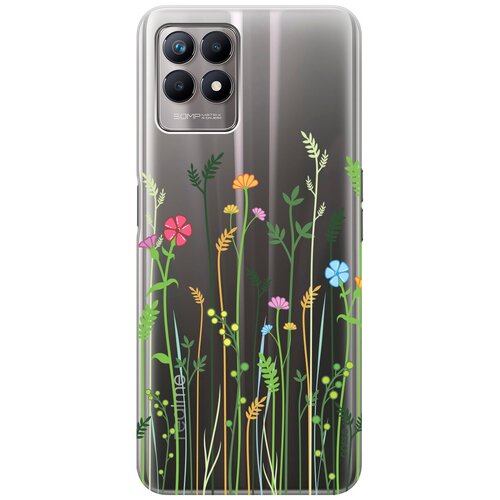 Силиконовый чехол на Realme 8i, Рилми 8 ай с 3D принтом Flowers and Fern прозрачный силиконовый чехол на realme 8i рилми 8 ай с 3d принтом lilac flowers прозрачный