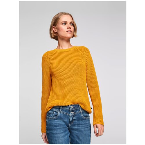 фото Пуловер женский, q/s designed by s.oliver, артикул: 510.10.109.17.170.2104175, цвет: желтый (код цвета 1807), размер: xs