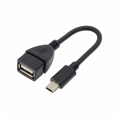 Кабель OTG Walker USB-MiniUSB, 10 см, черный