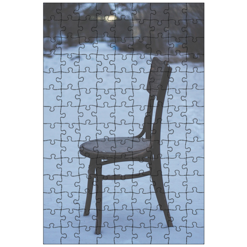 фото Магнитный пазл 27x18см."стул, зима, снег" на холодильник lotsprints