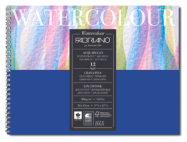 Fabriano Альбом для акварели "Watercolour" 300г/м2 А4 Grain fin \ Cold pressed 12л