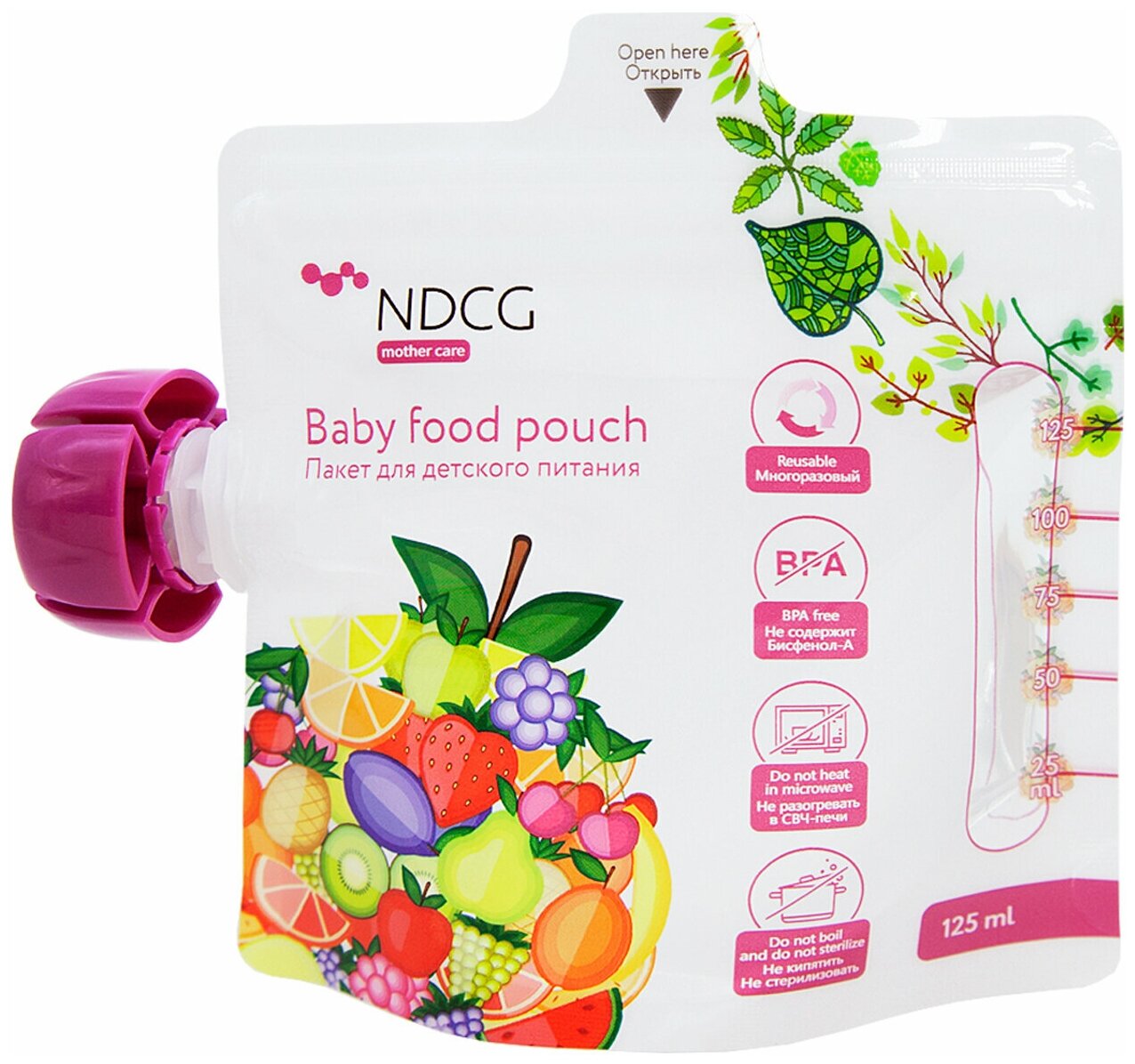 Пакеты для детского питания NDCG mother care с ложкой, 3 шт