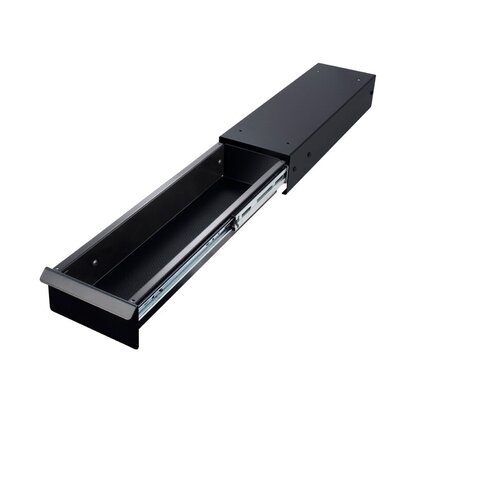 ErgoFount PT1445B Выдвижной ящик-органайзер для канцелярских принадлежностей под стол, узкий, черный /белый/металлик