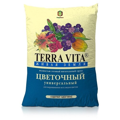 грунт terra vita 50л живая земля универсальная терра вита для овощных цветочных плодово ягодных декоративных растений Грунт питательный цветочный Живая Земля, 25 л, земля для посадки всех видов цветочных и декоративных культур