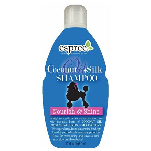 фото Espree шампунь с протеинами шелка (концентрат 1:8) espree coconut oil + silk shampoo, 500мл