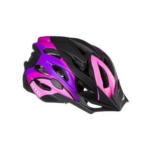фото Stg шлем велосипедный stg mv29-a (l (58-61), розовый - фиолетовый - чёрный)