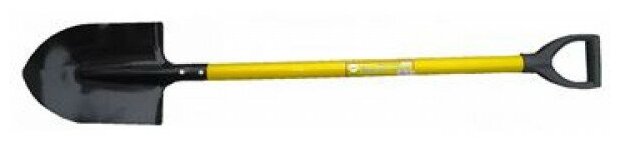 Лопата штыковая ЛУ, с желтым металлизированным черенком и V-ручкой 215х285х1130 мм 77215 - фотография № 11