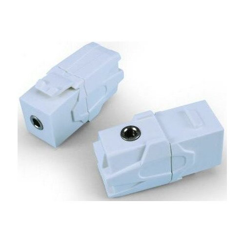 Вставка формата Keystone Jack с проходным адаптером TRS 35 мм Hyperline KJ1-TRS-D35G-WH 300₽