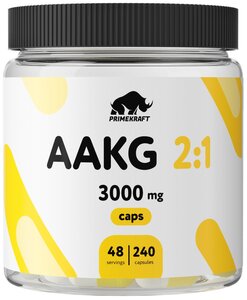 Фото Аминокислоты PRIMEKRAFT AAKG 2:1 3000 mg (240 капсул, 48 порций) / аакг в капсулах