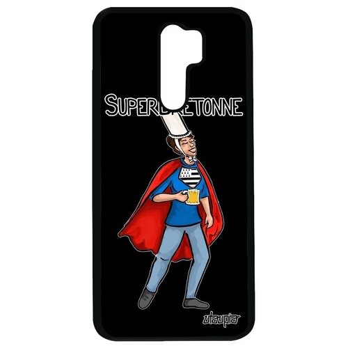 фото Противоударный чехол на мобильный // xiaomi redmi 9 // "супербретонка" супергерой бретань, utaupia, черный