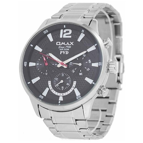 наручные часы omax серебряный черный Наручные часы OMAX, черный, серебряный