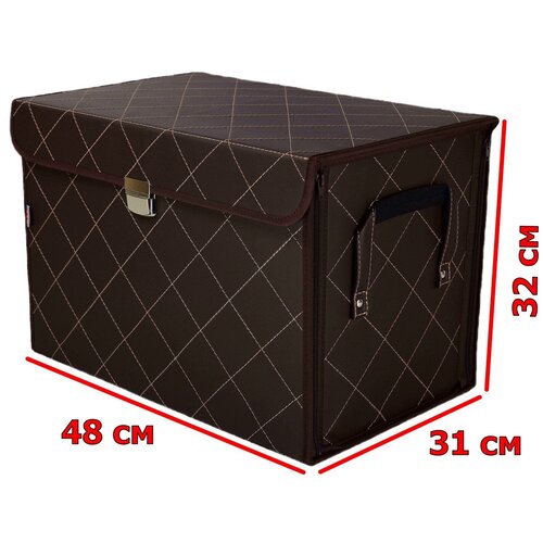 фото Органайзер в багажник "премьер" (размер xl). иск.кожа. цвет: коричневый с бежевой прострочкой. a&p групп (россия)