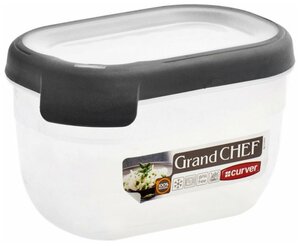 Фото Емкость для морозилки и СВЧ GRAND CHEF 0.75л прямоугольная (серая крышка), CURVER