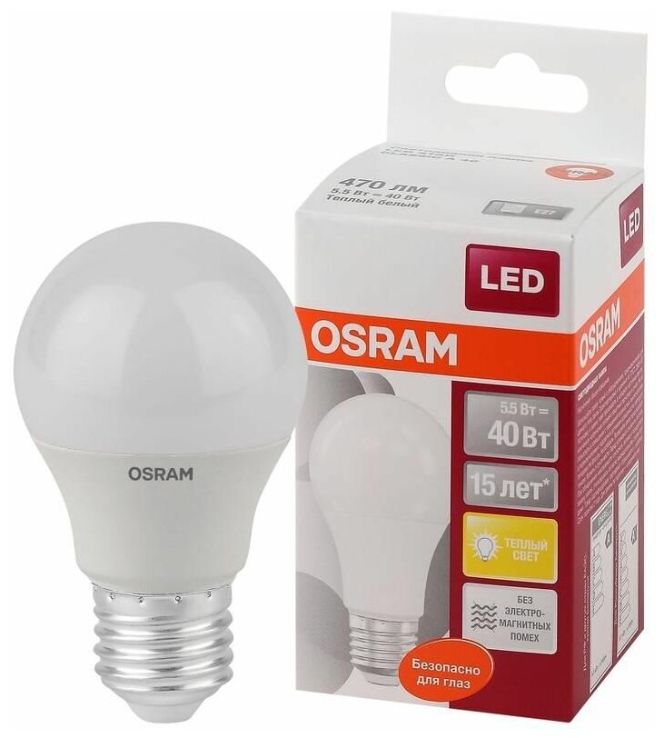 Лампа светодиодная OSRAM Led Star Classic A 40827 FR E27 A55