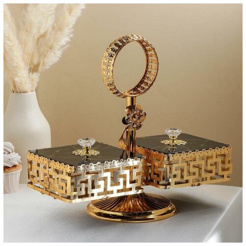 Подставка под фрукты «Севилья», квадратная, 32,5×14×31 см, цвет чёрный