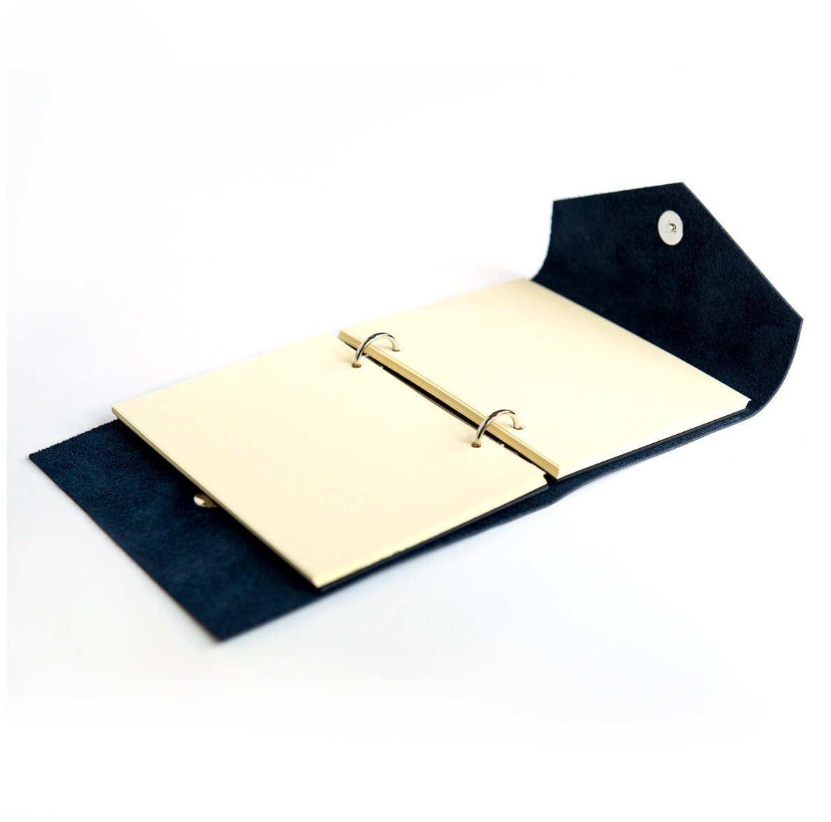 Кожаный компактный блокнот А6 на кольцах/Тетрадь для записей из натуральной кожи — фото 1