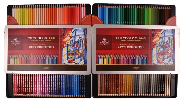 Карандаши художественные Koh-I-Noor POLYCOLOR 3828 3828144001PL цветной корпус 144цв. мет.кор.