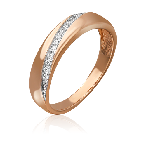PLATINA jewelry Золотое обручальное кольцо с фианитами 01-4688-00-401-1110-03, размер 16