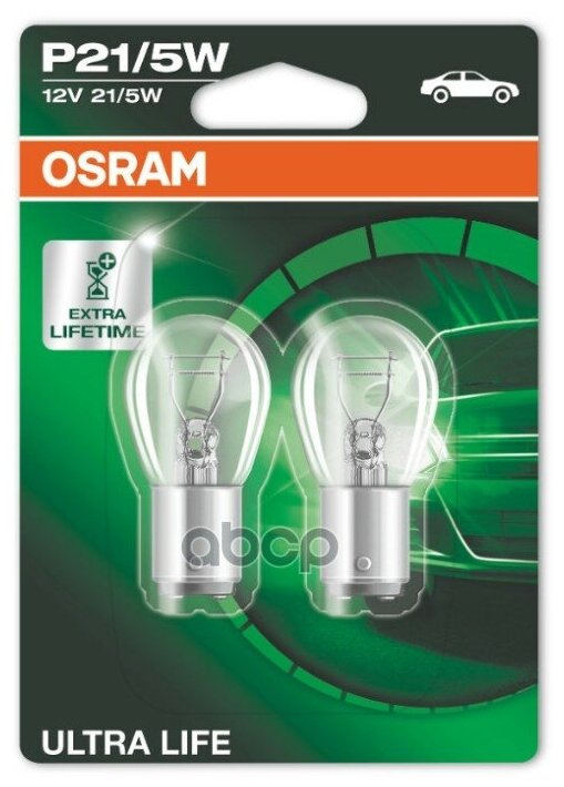 Лампа P21/5w 12v 21/5w Bay15d Ultra Life (Двойной Блистер) Osram арт. 7528ULT02B