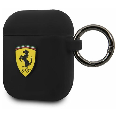 Чехол Ferrari для Airpods Silicone case with ring Black
