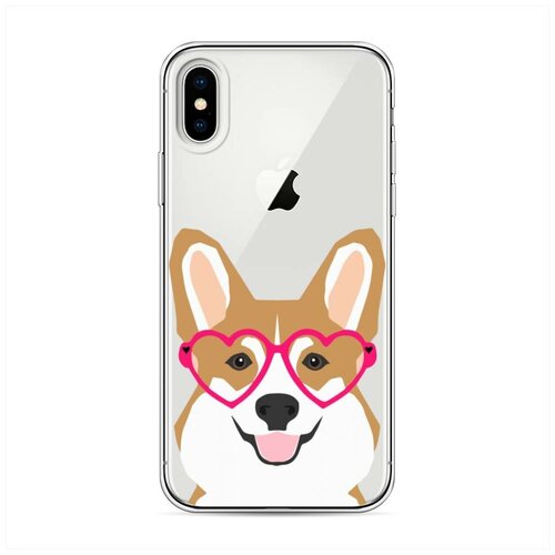 фото Силиконовый чехол "собака хиппи" на apple iphone x (10) / айфон икс (десять) case place