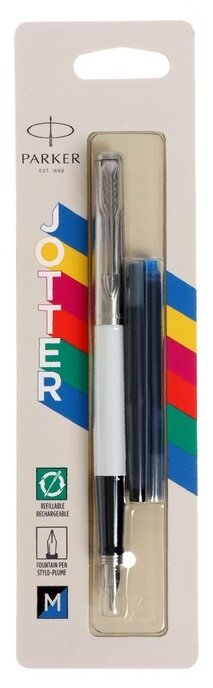 Ручка перьев. Parker Jotter Original F60 CW2096871 White CT M сталь нержавеющая блистер