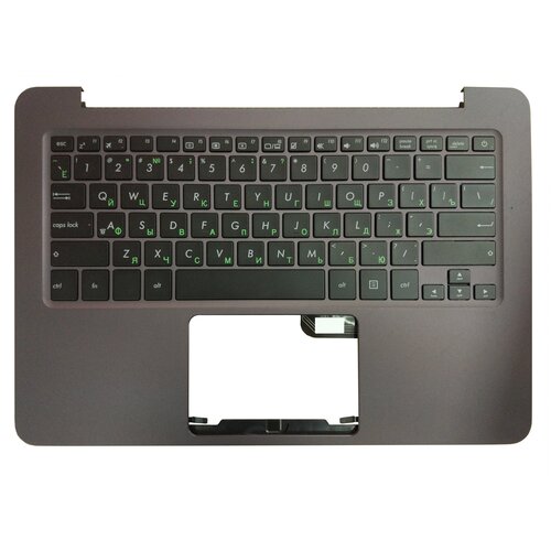Клавиатура (топ-панель) для ноутбука Asus UX305UA черная с темно-серым топкейсом