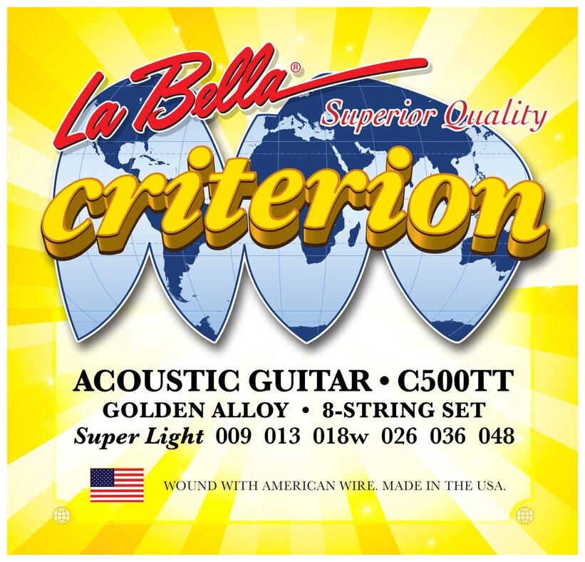 La Bella C500TT Criterion Комплект струн для акустической гитары, 009-048