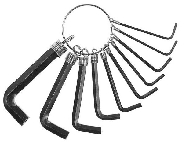 Набор ключей шестигранных на кольце тундра 1.5 - 10 мм 10 шт.