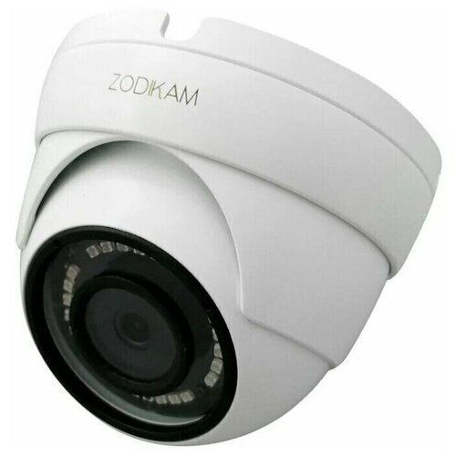 Купольная антивандальная IP камера видеонаблюдения для дома Zodikam 3202-P наружная водонепроницаемая ip камера видеонаблюдения 4k 8 мп ip66 poe 5 мп p2p ночное видение датчик движения монитор 3 6 мм